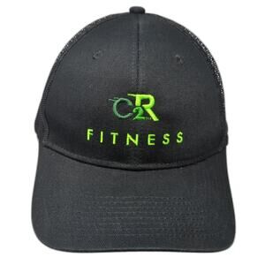 C2R Fitness Snapback Mesh Back Trucker Hat Black One Size Embroidered